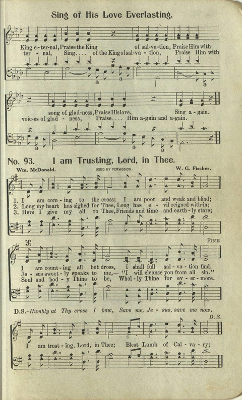 Hosannas: for Sunday Schools, conventions, etc., and generatl use in Christian work and worship page 93