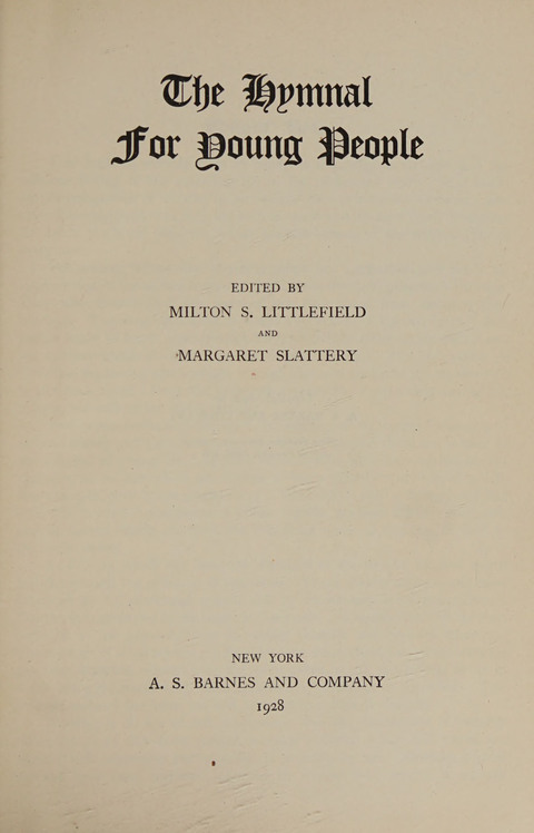 The Hymnal for Young People page vi