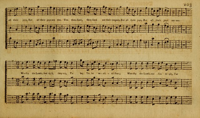 Harmonia Americana: containing a concise introduction to the grounds of music; with a variety of airs, suitable fore divine worship and the use of musical societies; consisting of three and four parts page 108