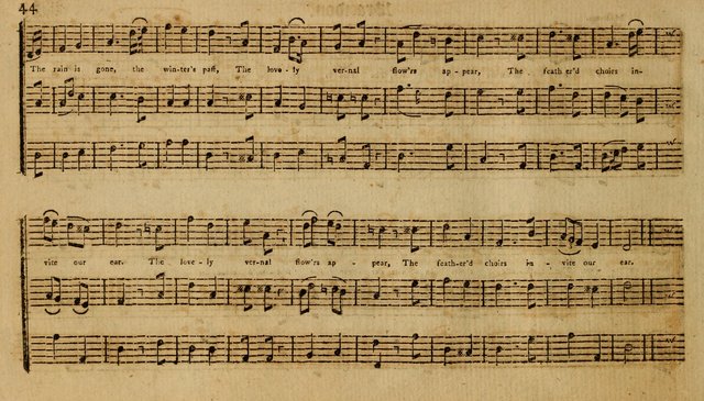 Harmonia Americana: containing a concise introduction to the grounds of music; with a variety of airs, suitable fore divine worship and the use of musical societies; consisting of three and four parts page 49