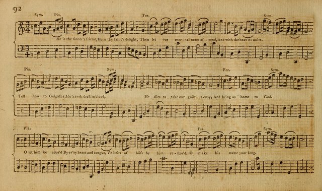 Harmonia Americana: containing a concise introduction to the grounds of music; with a variety of airs, suitable fore divine worship and the use of musical societies; consisting of three and four parts page 97