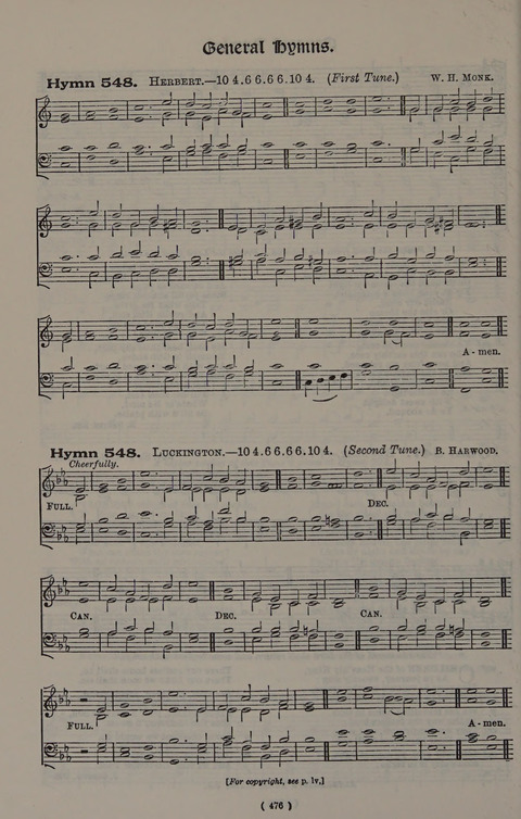 Hymns Ancient and Modern (Standard ed.) page 476