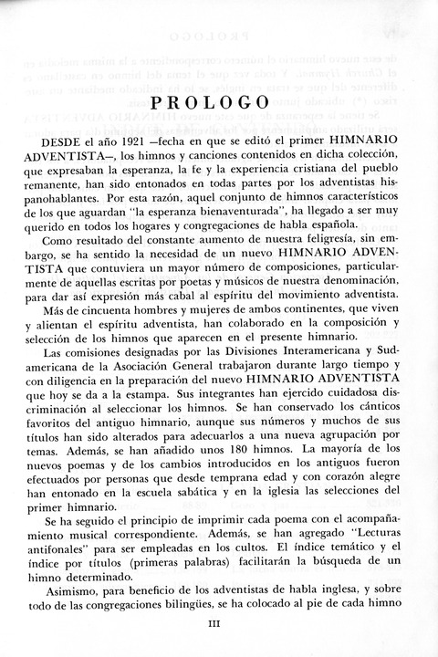 Himnario Adventista: para uso en el culto divino page iii