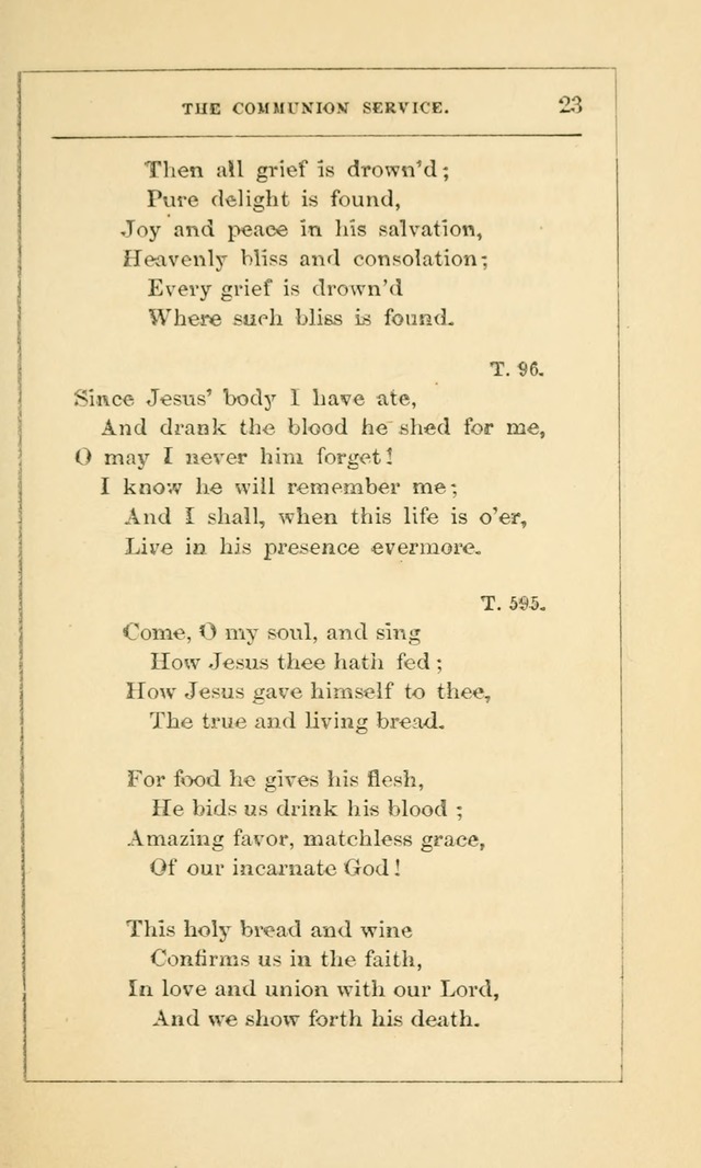 Hymns Arranged for the Communion Service of the Church of the United Brethren page 23