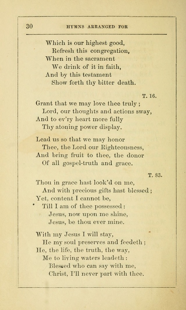 Hymns Arranged for the Communion Service of the Church of the United Brethren page 30