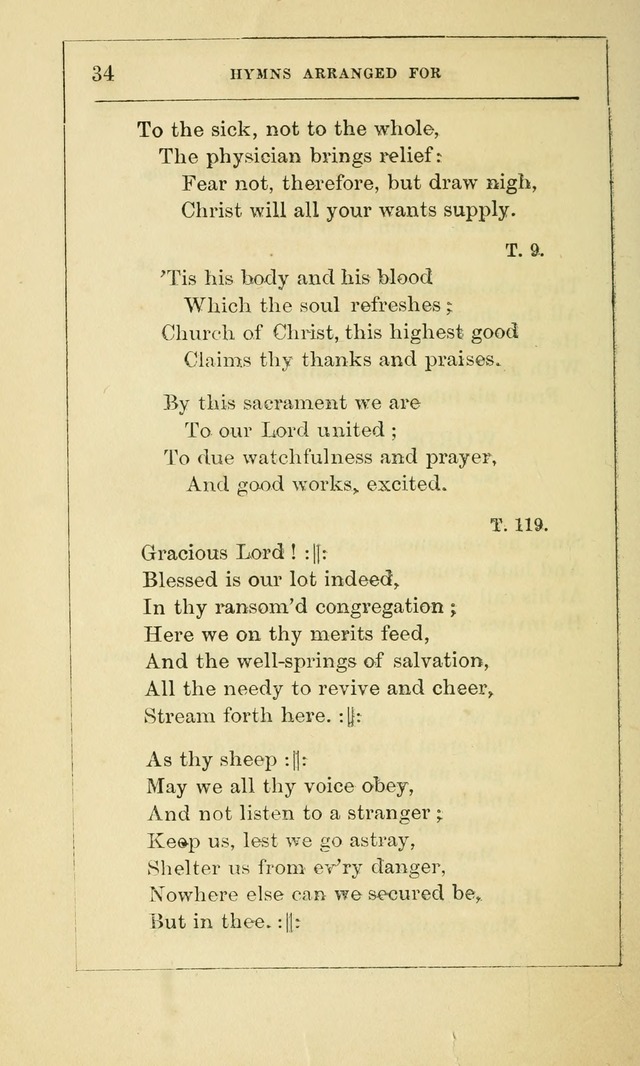 Hymns Arranged for the Communion Service of the Church of the United Brethren page 34