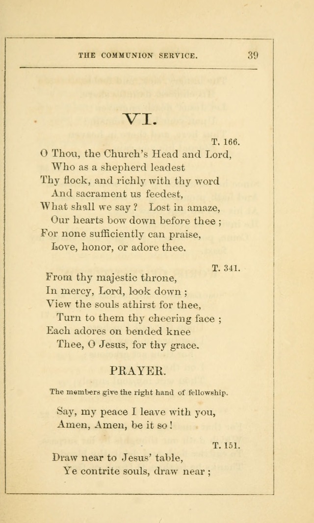 Hymns Arranged for the Communion Service of the Church of the United Brethren page 39