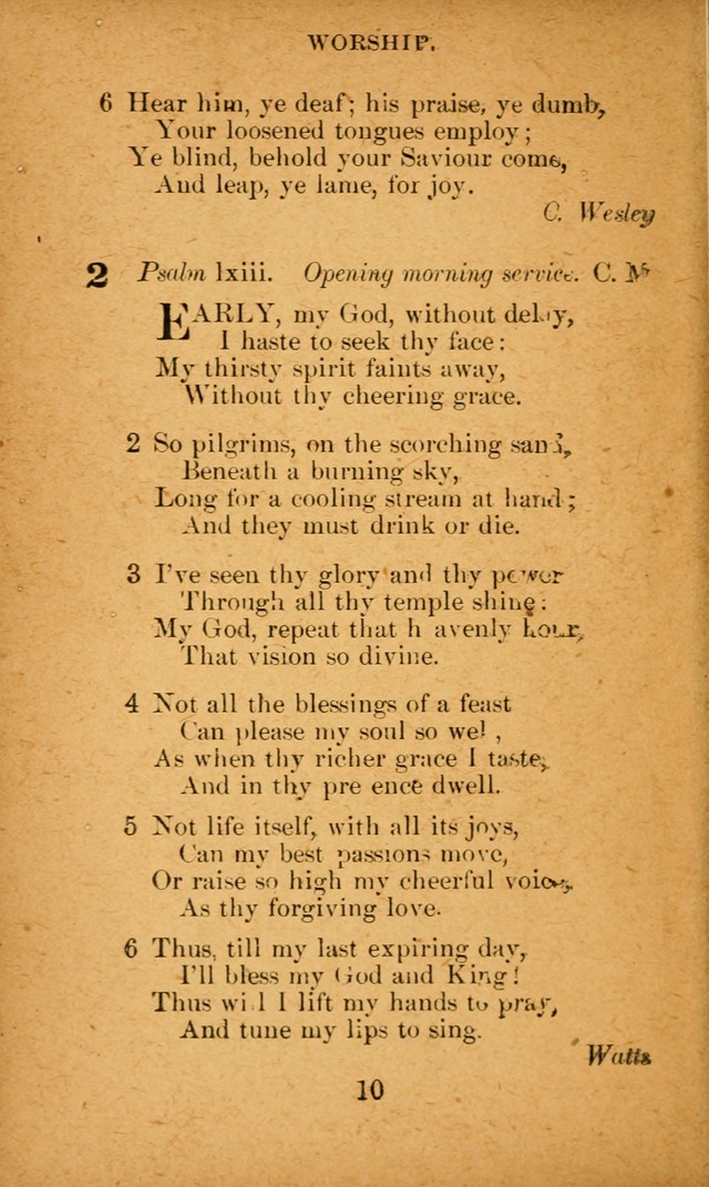 Hymnal: adapted to the doctrines and usages of the African Methodist Episcopal Church. Revised Edition page 10