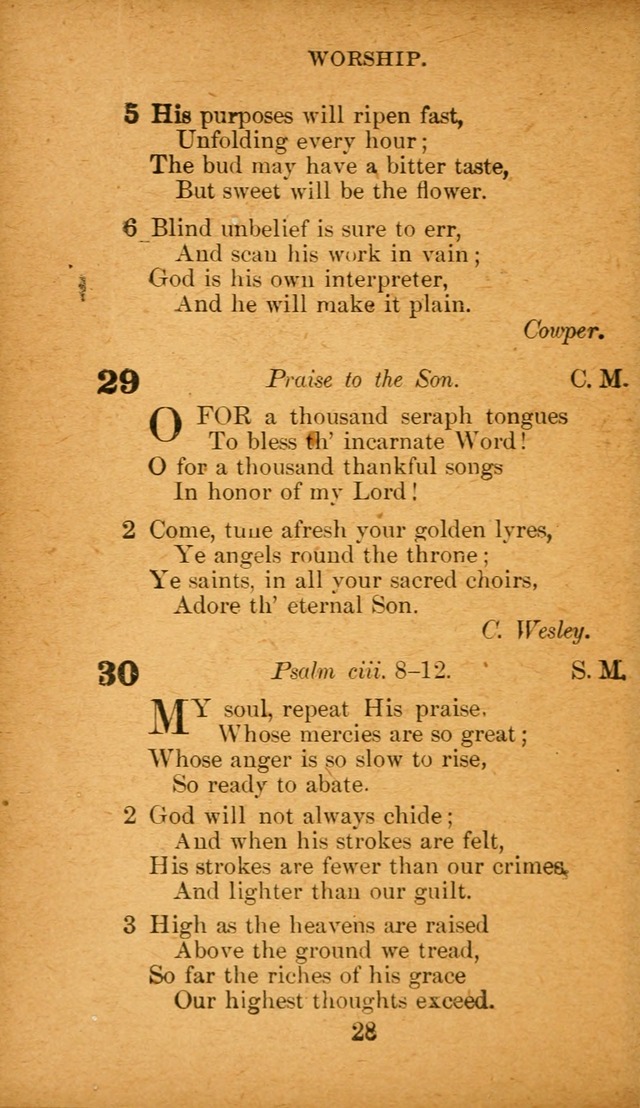 Hymnal: adapted to the doctrines and usages of the African Methodist Episcopal Church. Revised Edition page 28