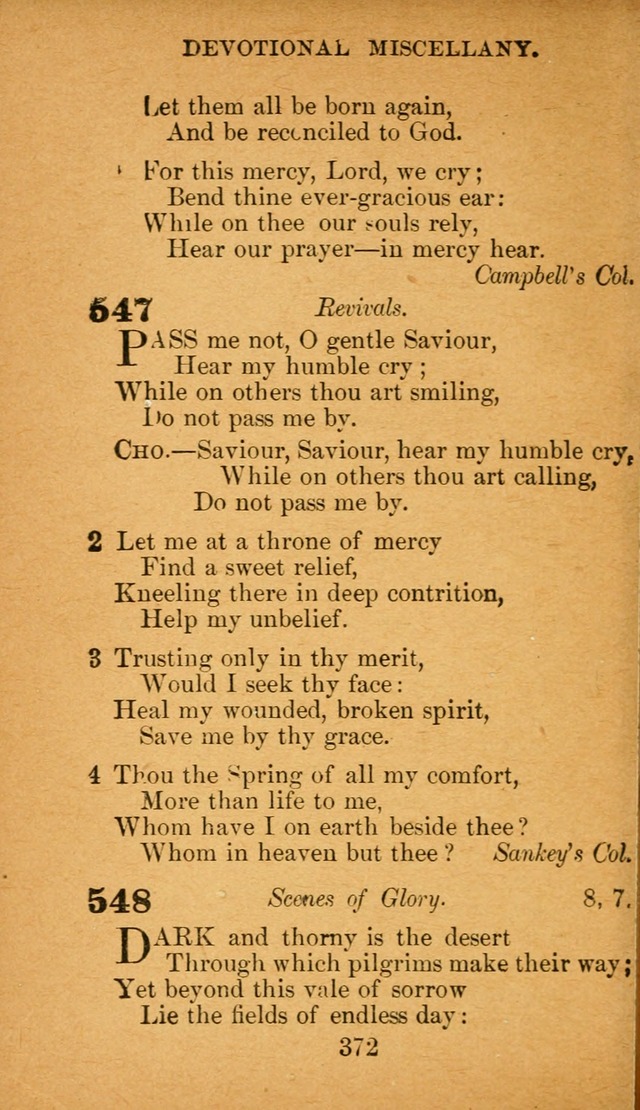 Hymnal: adapted to the doctrines and usages of the African Methodist Episcopal Church. Revised Edition page 380