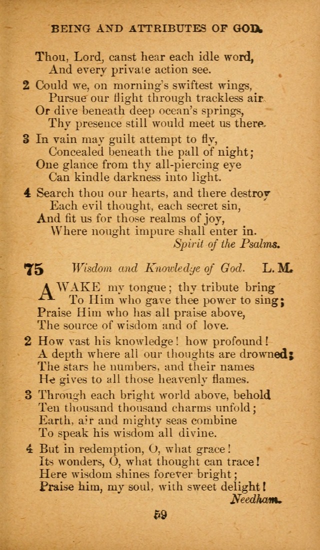 Hymnal: adapted to the doctrines and usages of the African Methodist Episcopal Church. Revised Edition page 59