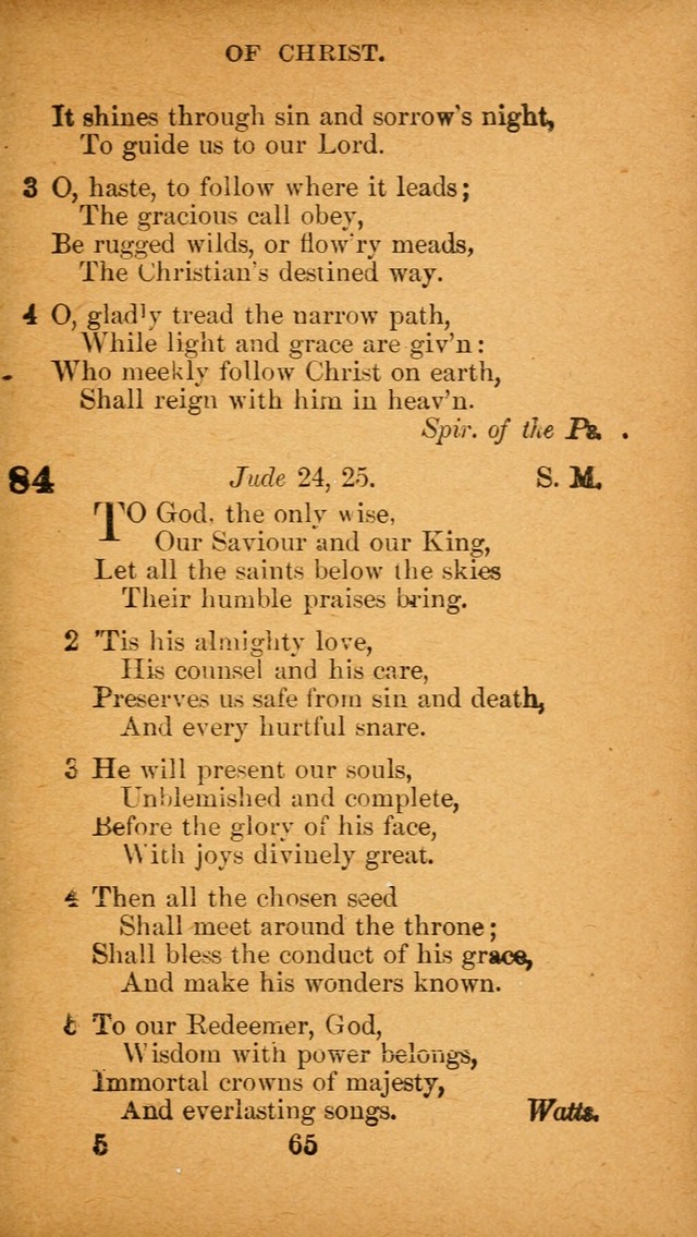 Hymnal: adapted to the doctrines and usages of the African Methodist Episcopal Church. Revised Edition page 65