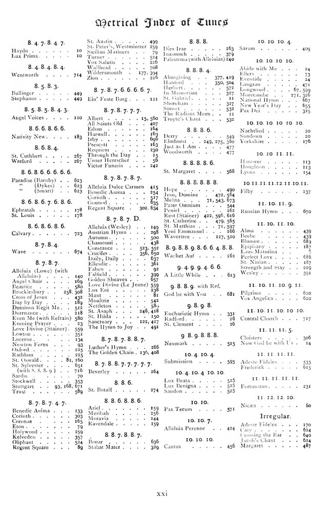 The Hymnal: published by the Authority of the General Assembly of the Presbyterian Church in the U.S.A. page xxi