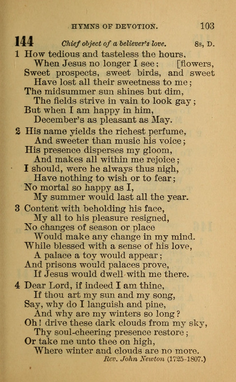 Hymns of the Ages: for Public and Social Worship, Approved and Recommended ... by the General Assembly of the Presbyterian Church in the U.S. (Second ed.) page 103