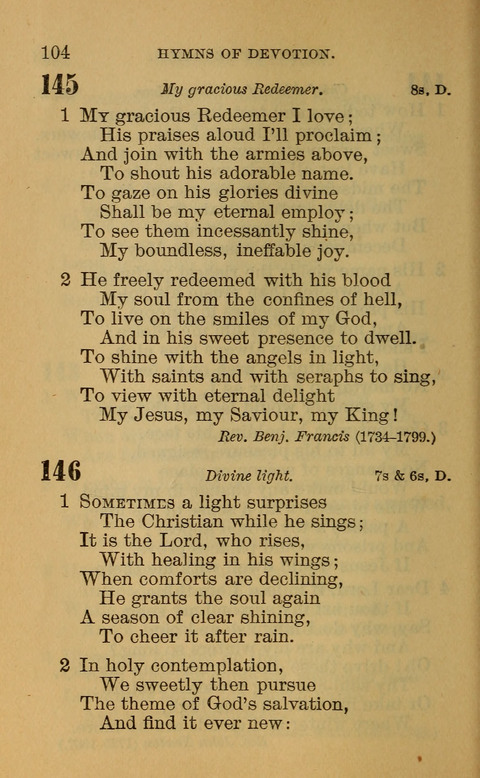 Hymns of the Ages: for Public and Social Worship, Approved and Recommended ... by the General Assembly of the Presbyterian Church in the U.S. (Second ed.) page 104