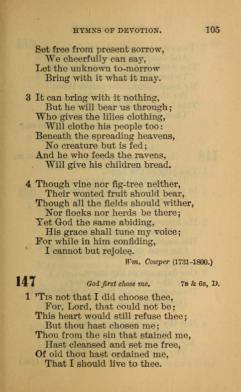 Hymns of the Ages: for Public and Social Worship, Approved and Recommended ... by the General Assembly of the Presbyterian Church in the U.S. (Second ed.) page 105