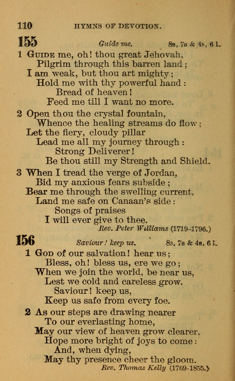 Hymns of the Ages: for Public and Social Worship, Approved and Recommended ... by the General Assembly of the Presbyterian Church in the U.S. (Second ed.) page 110