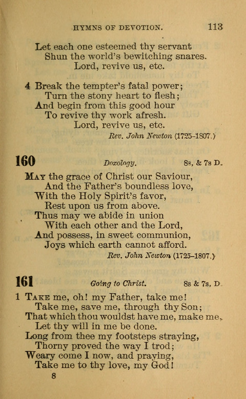 Hymns of the Ages: for Public and Social Worship, Approved and Recommended ... by the General Assembly of the Presbyterian Church in the U.S. (Second ed.) page 113