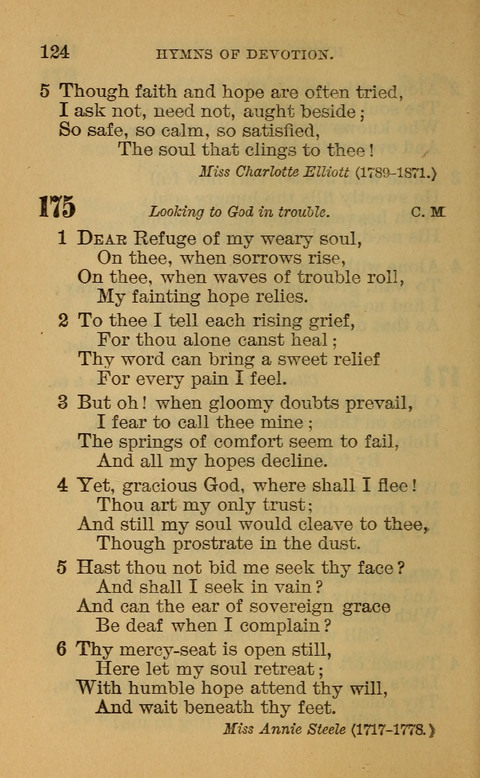 Hymns of the Ages: for Public and Social Worship, Approved and Recommended ... by the General Assembly of the Presbyterian Church in the U.S. (Second ed.) page 124