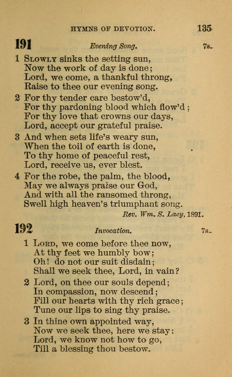 Hymns of the Ages: for Public and Social Worship, Approved and Recommended ... by the General Assembly of the Presbyterian Church in the U.S. (Second ed.) page 135