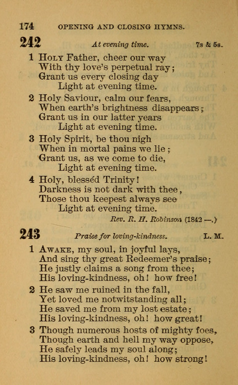 Hymns of the Ages: for Public and Social Worship, Approved and Recommended ... by the General Assembly of the Presbyterian Church in the U.S. (Second ed.) page 174