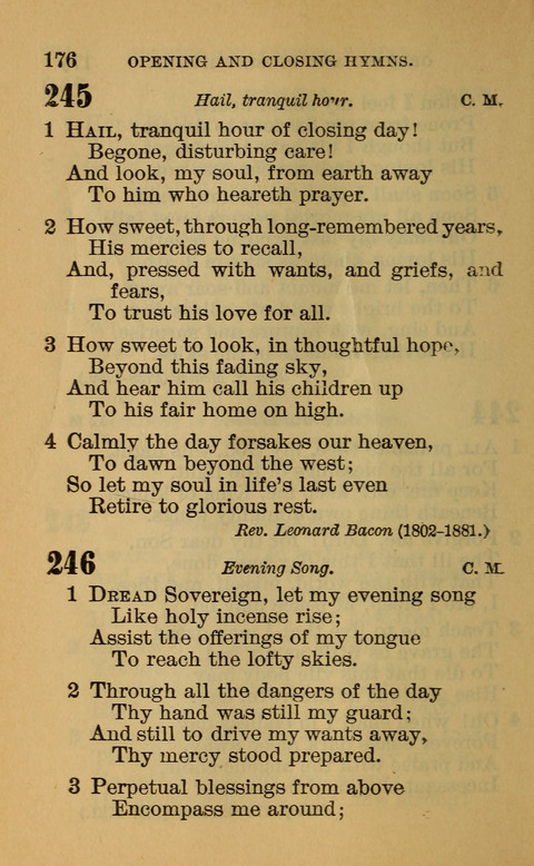 Hymns of the Ages: for Public and Social Worship, Approved and Recommended ... by the General Assembly of the Presbyterian Church in the U.S. (Second ed.) page 176