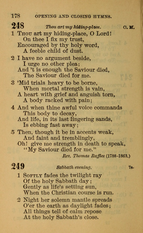 Hymns of the Ages: for Public and Social Worship, Approved and Recommended ... by the General Assembly of the Presbyterian Church in the U.S. (Second ed.) page 178