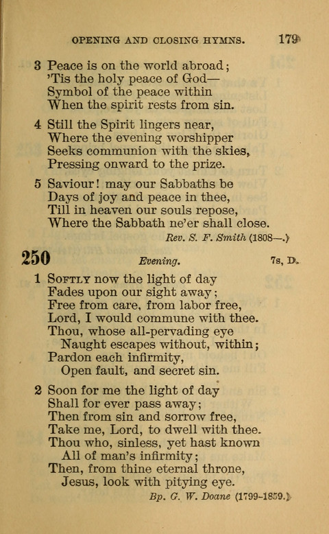 Hymns of the Ages: for Public and Social Worship, Approved and Recommended ... by the General Assembly of the Presbyterian Church in the U.S. (Second ed.) page 179