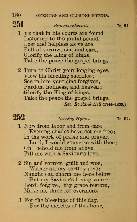 Hymns of the Ages: for Public and Social Worship, Approved and Recommended ... by the General Assembly of the Presbyterian Church in the U.S. (Second ed.) page 180