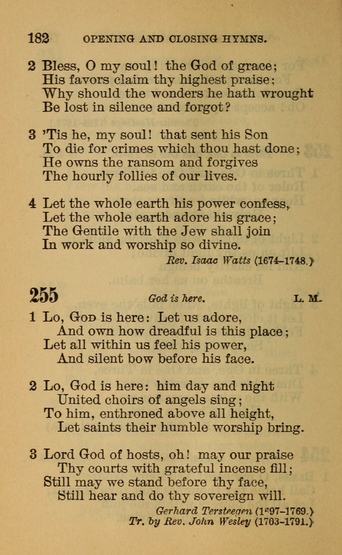 Hymns of the Ages: for Public and Social Worship, Approved and Recommended ... by the General Assembly of the Presbyterian Church in the U.S. (Second ed.) page 182