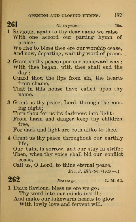 Hymns of the Ages: for Public and Social Worship, Approved and Recommended ... by the General Assembly of the Presbyterian Church in the U.S. (Second ed.) page 187