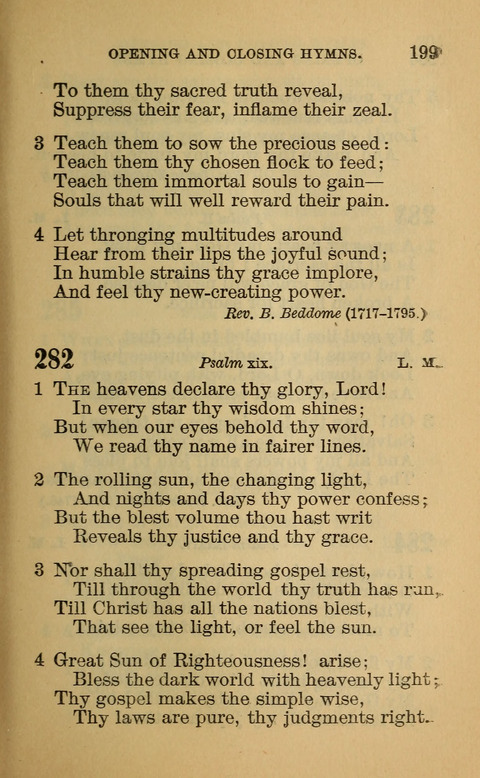 Hymns of the Ages: for Public and Social Worship, Approved and Recommended ... by the General Assembly of the Presbyterian Church in the U.S. (Second ed.) page 199