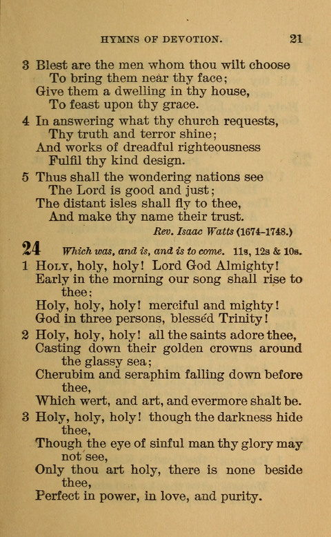 Hymns of the Ages: for Public and Social Worship, Approved and Recommended ... by the General Assembly of the Presbyterian Church in the U.S. (Second ed.) page 21