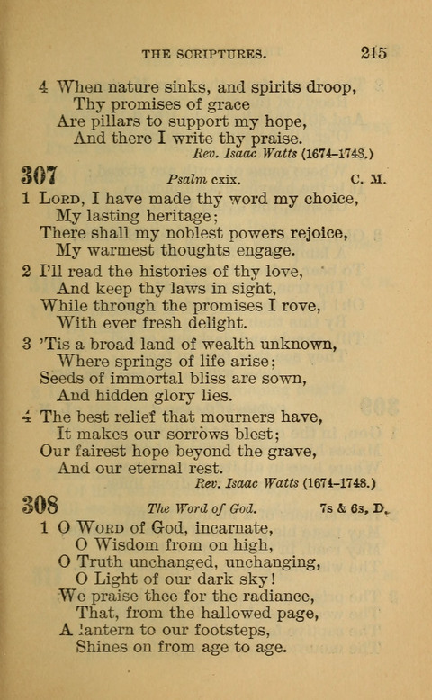 Hymns of the Ages: for Public and Social Worship, Approved and Recommended ... by the General Assembly of the Presbyterian Church in the U.S. (Second ed.) page 215