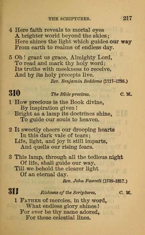 Hymns of the Ages: for Public and Social Worship, Approved and Recommended ... by the General Assembly of the Presbyterian Church in the U.S. (Second ed.) page 217