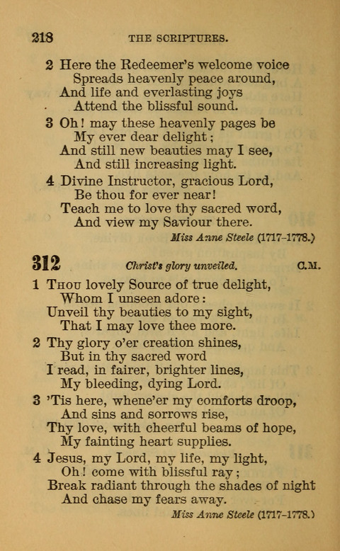 Hymns of the Ages: for Public and Social Worship, Approved and Recommended ... by the General Assembly of the Presbyterian Church in the U.S. (Second ed.) page 218