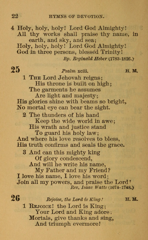 Hymns of the Ages: for Public and Social Worship, Approved and Recommended ... by the General Assembly of the Presbyterian Church in the U.S. (Second ed.) page 22