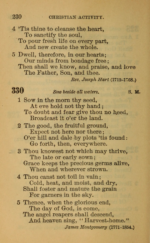 Hymns of the Ages: for Public and Social Worship, Approved and Recommended ... by the General Assembly of the Presbyterian Church in the U.S. (Second ed.) page 230