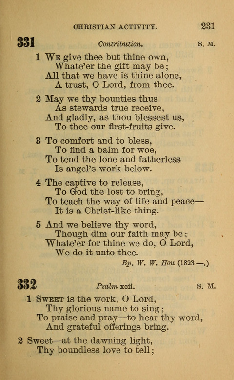 Hymns of the Ages: for Public and Social Worship, Approved and Recommended ... by the General Assembly of the Presbyterian Church in the U.S. (Second ed.) page 231