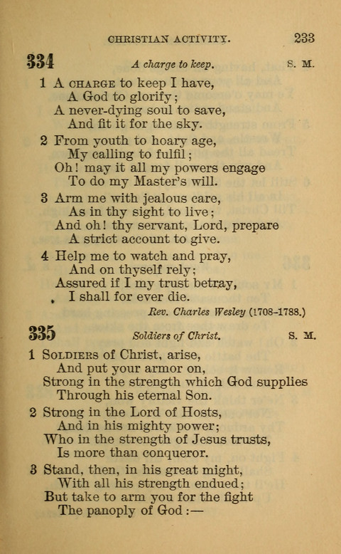 Hymns of the Ages: for Public and Social Worship, Approved and Recommended ... by the General Assembly of the Presbyterian Church in the U.S. (Second ed.) page 233