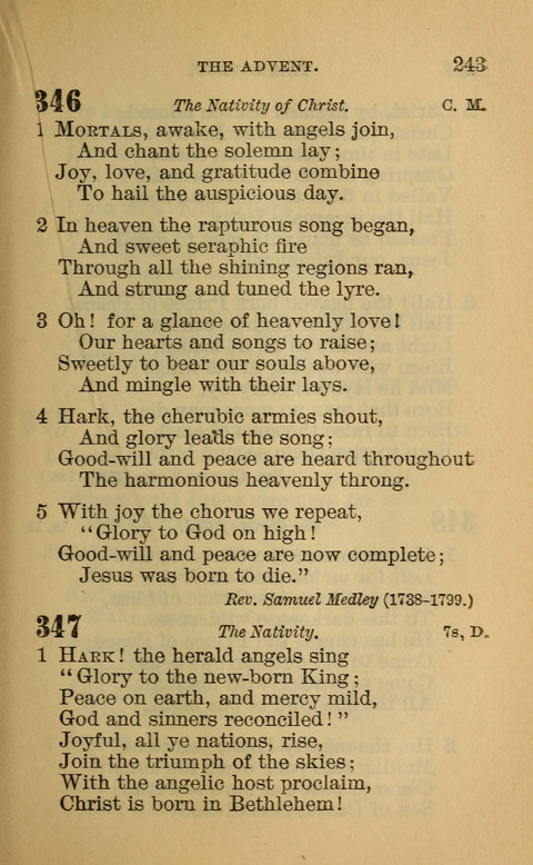 Hymns of the Ages: for Public and Social Worship, Approved and Recommended ... by the General Assembly of the Presbyterian Church in the U.S. (Second ed.) page 243