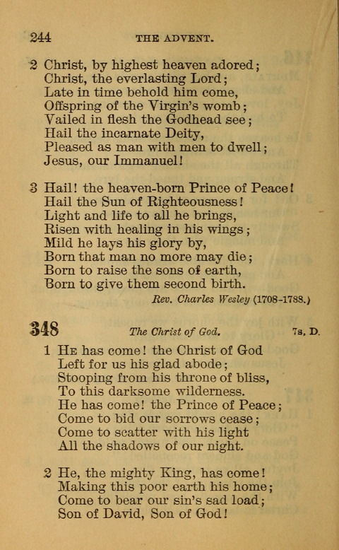 Hymns of the Ages: for Public and Social Worship, Approved and Recommended ... by the General Assembly of the Presbyterian Church in the U.S. (Second ed.) page 244