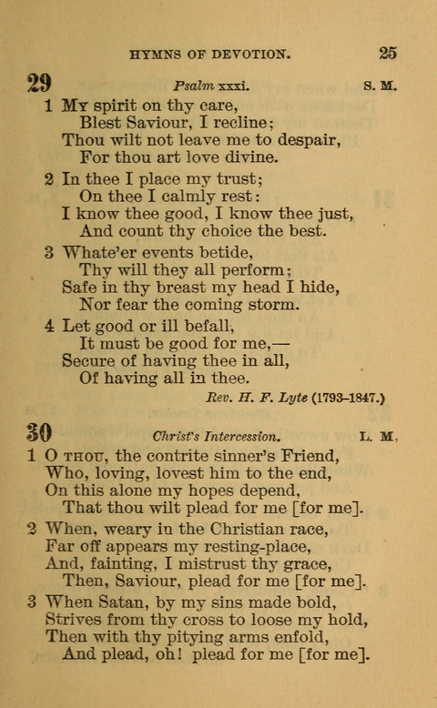 Hymns of the Ages: for Public and Social Worship, Approved and Recommended ... by the General Assembly of the Presbyterian Church in the U.S. (Second ed.) page 25