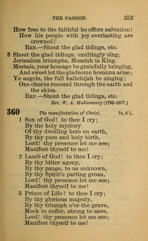 Hymns of the Ages: for Public and Social Worship, Approved and Recommended ... by the General Assembly of the Presbyterian Church in the U.S. (Second ed.) page 253