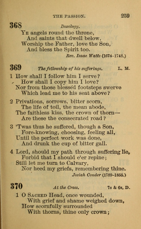 Hymns of the Ages: for Public and Social Worship, Approved and Recommended ... by the General Assembly of the Presbyterian Church in the U.S. (Second ed.) page 259