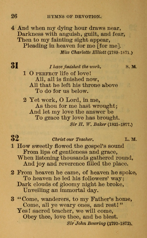 Hymns of the Ages: for Public and Social Worship, Approved and Recommended ... by the General Assembly of the Presbyterian Church in the U.S. (Second ed.) page 26