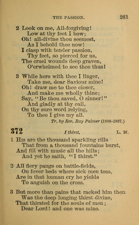 Hymns of the Ages: for Public and Social Worship, Approved and Recommended ... by the General Assembly of the Presbyterian Church in the U.S. (Second ed.) page 261