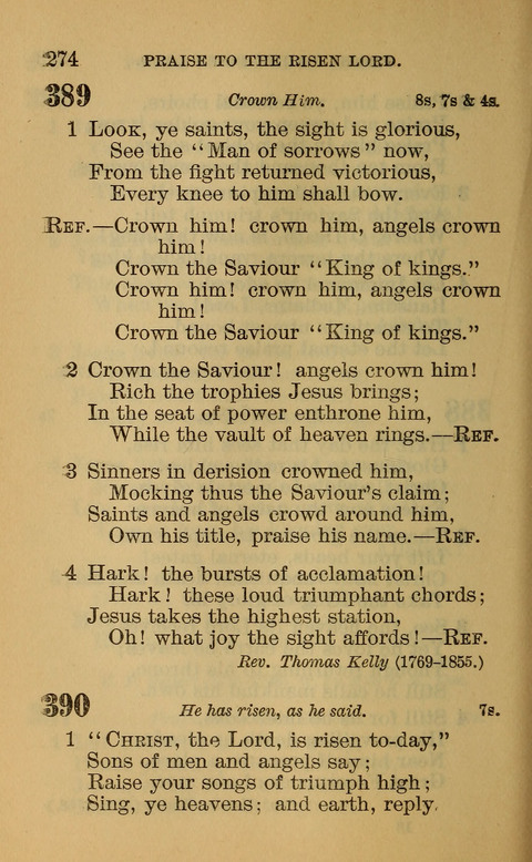 Hymns of the Ages: for Public and Social Worship, Approved and Recommended ... by the General Assembly of the Presbyterian Church in the U.S. (Second ed.) page 274