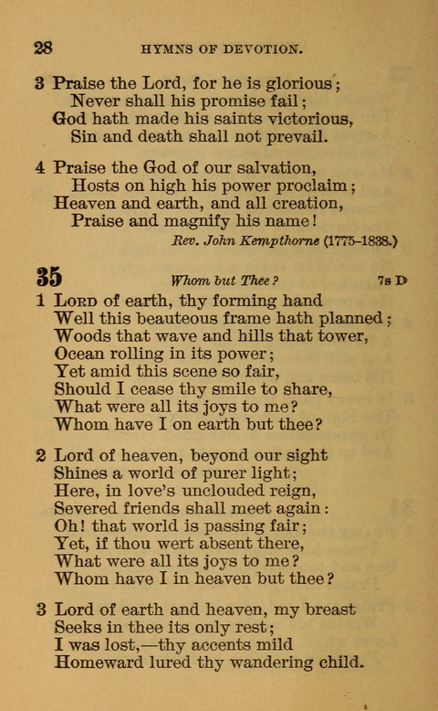 Hymns of the Ages: for Public and Social Worship, Approved and Recommended ... by the General Assembly of the Presbyterian Church in the U.S. (Second ed.) page 28