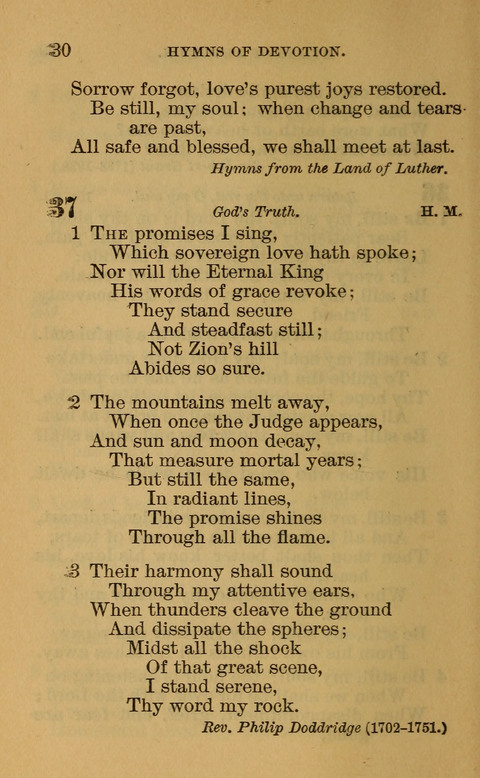 Hymns of the Ages: for Public and Social Worship, Approved and Recommended ... by the General Assembly of the Presbyterian Church in the U.S. (Second ed.) page 30